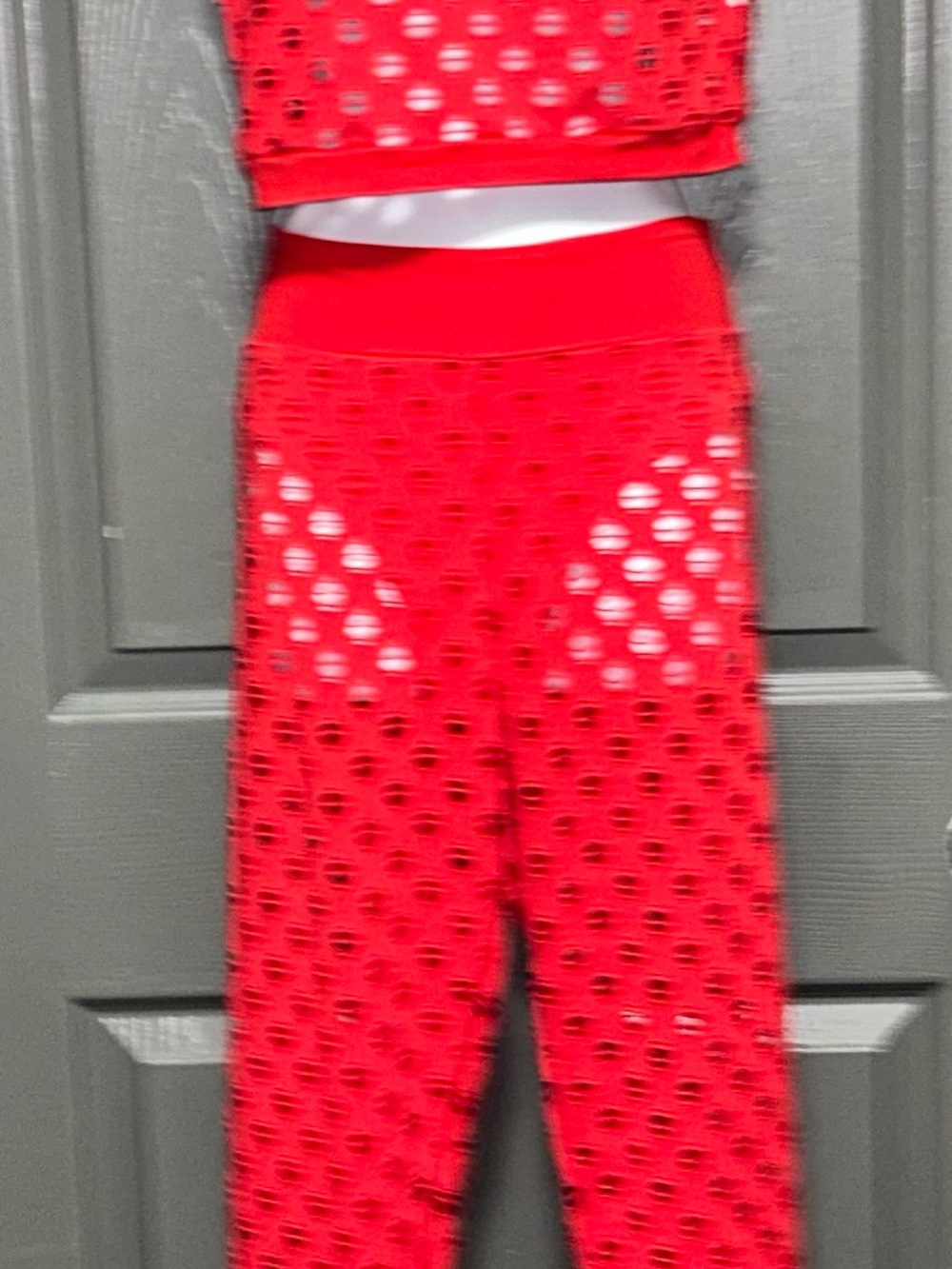 Unbranded Red Loophole Distressed Two-Piece Set
